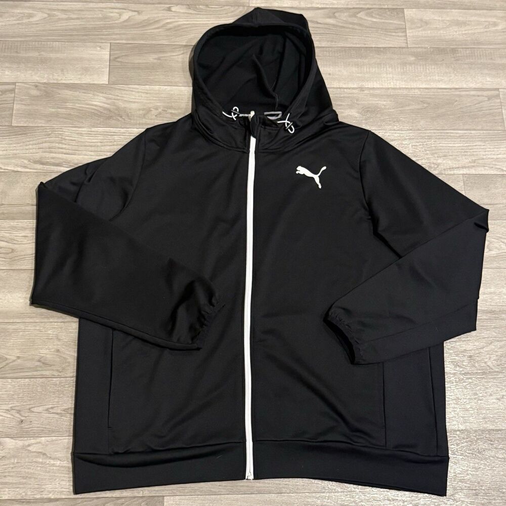 PUMA Mens RTG Full Zip Hoodie Black 585832-01 dryCELL Athletic Jacket XXL